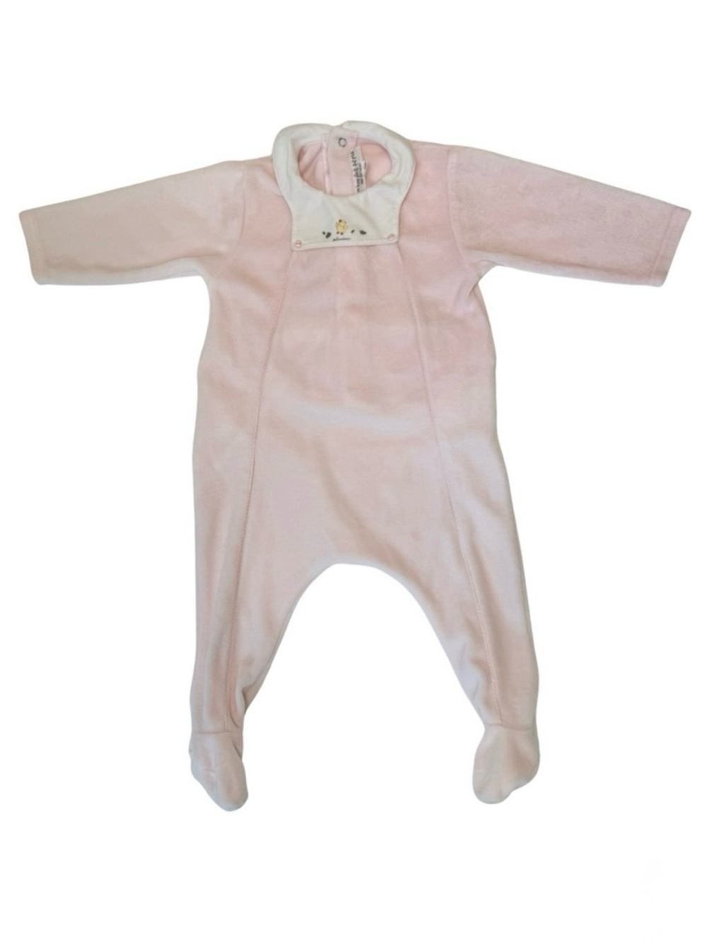 CATIMINI Paris Vintage Baby Girl Velour Romper Sleeper One Piece Pink